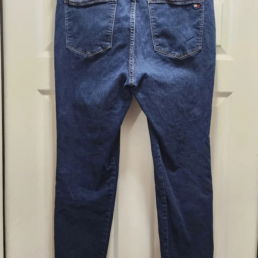 Tommy Hilfiger Jeans Women's 12 Raleigh High Rise Dark Wash Blue - Picture 4 of 12